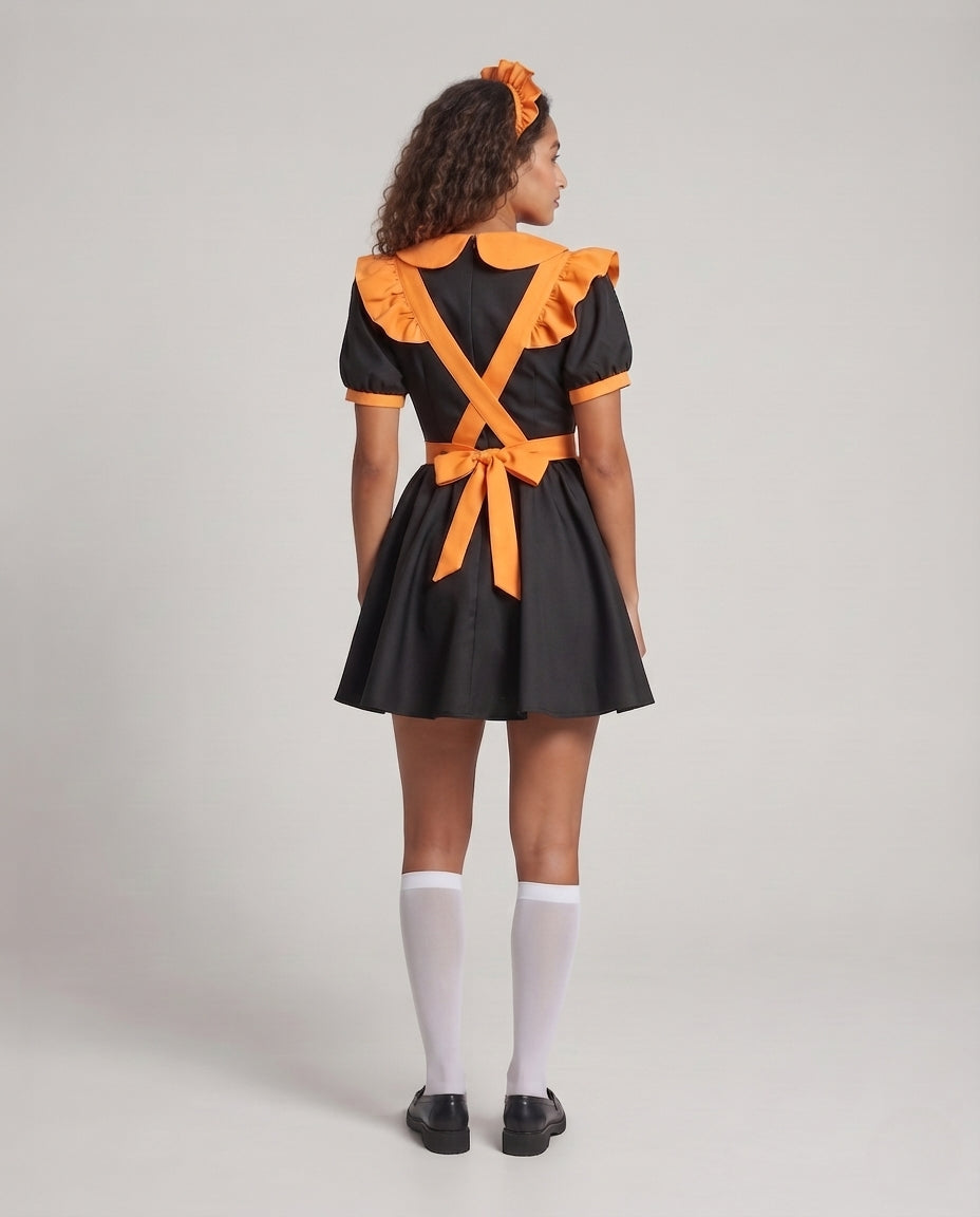 Women's playful maid dress with ruffle details Chichicherry