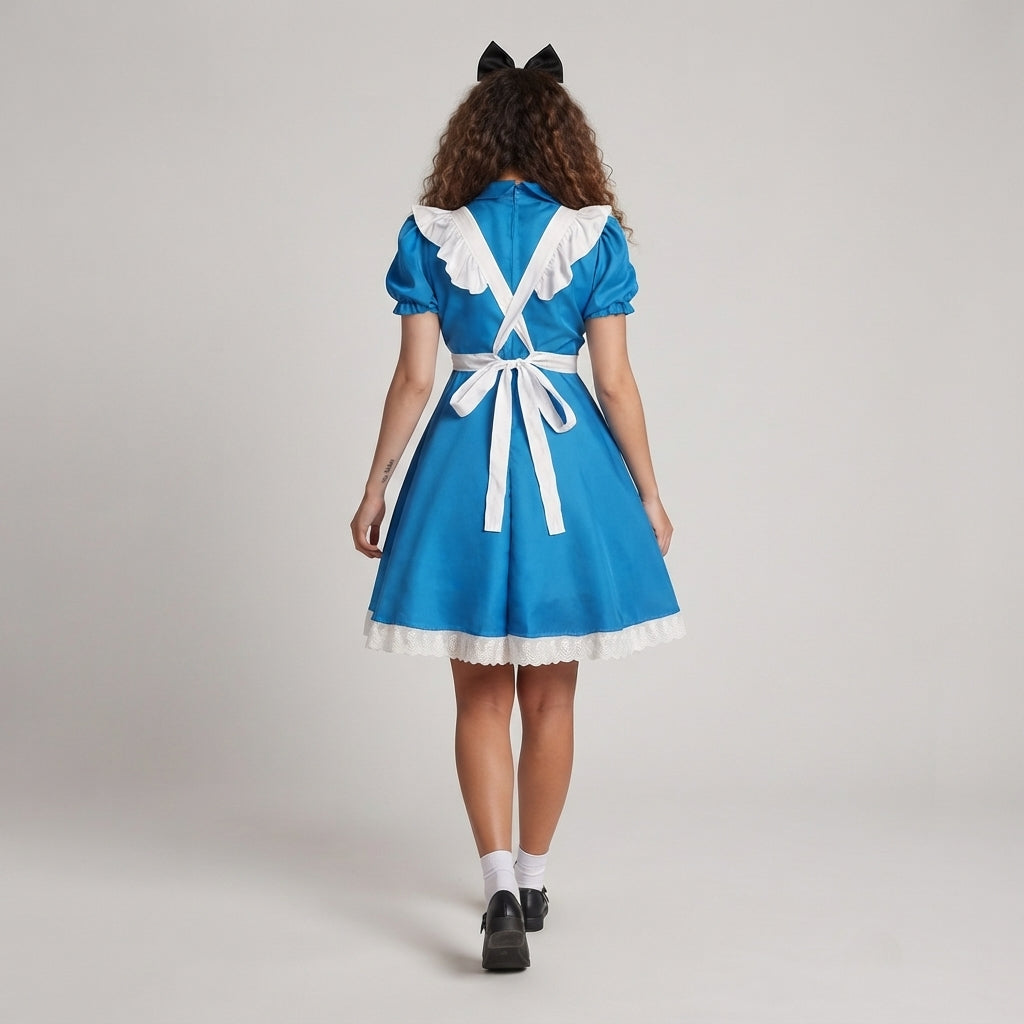 Women's Retro Costume Dress with Ruffle Details Chichicherry