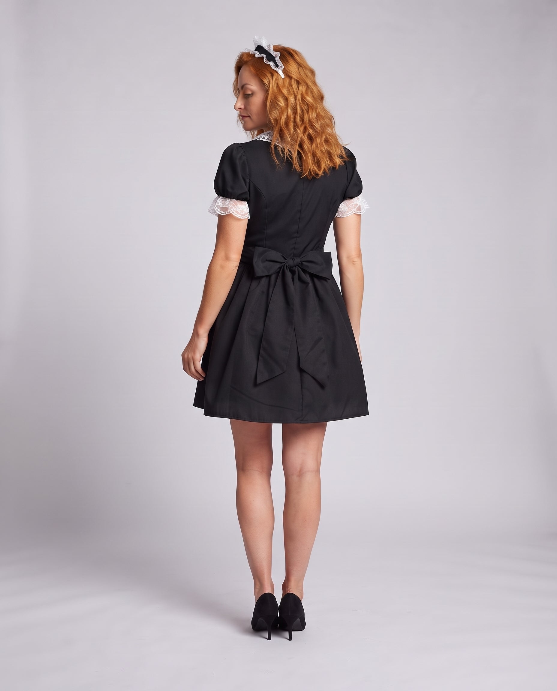 Women's costume as a playful maid with ruffles and lace details Chichicherry