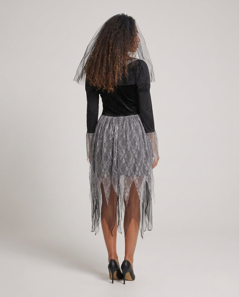 Women's Creepy Ghost Bride with Detailed Lace Skirt Chichicherry