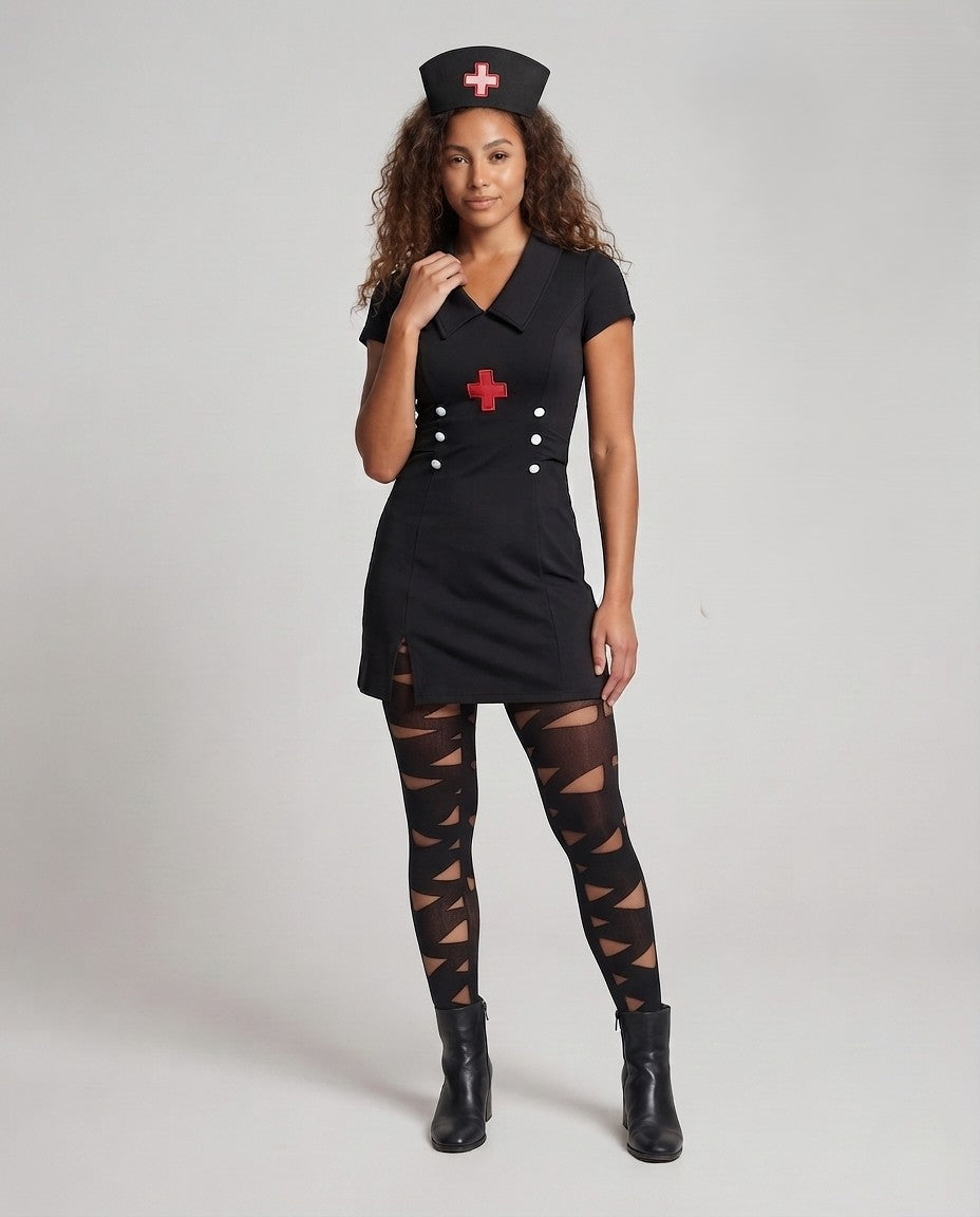Women's Seductive Nurse Costume with Accessories Chichicherry