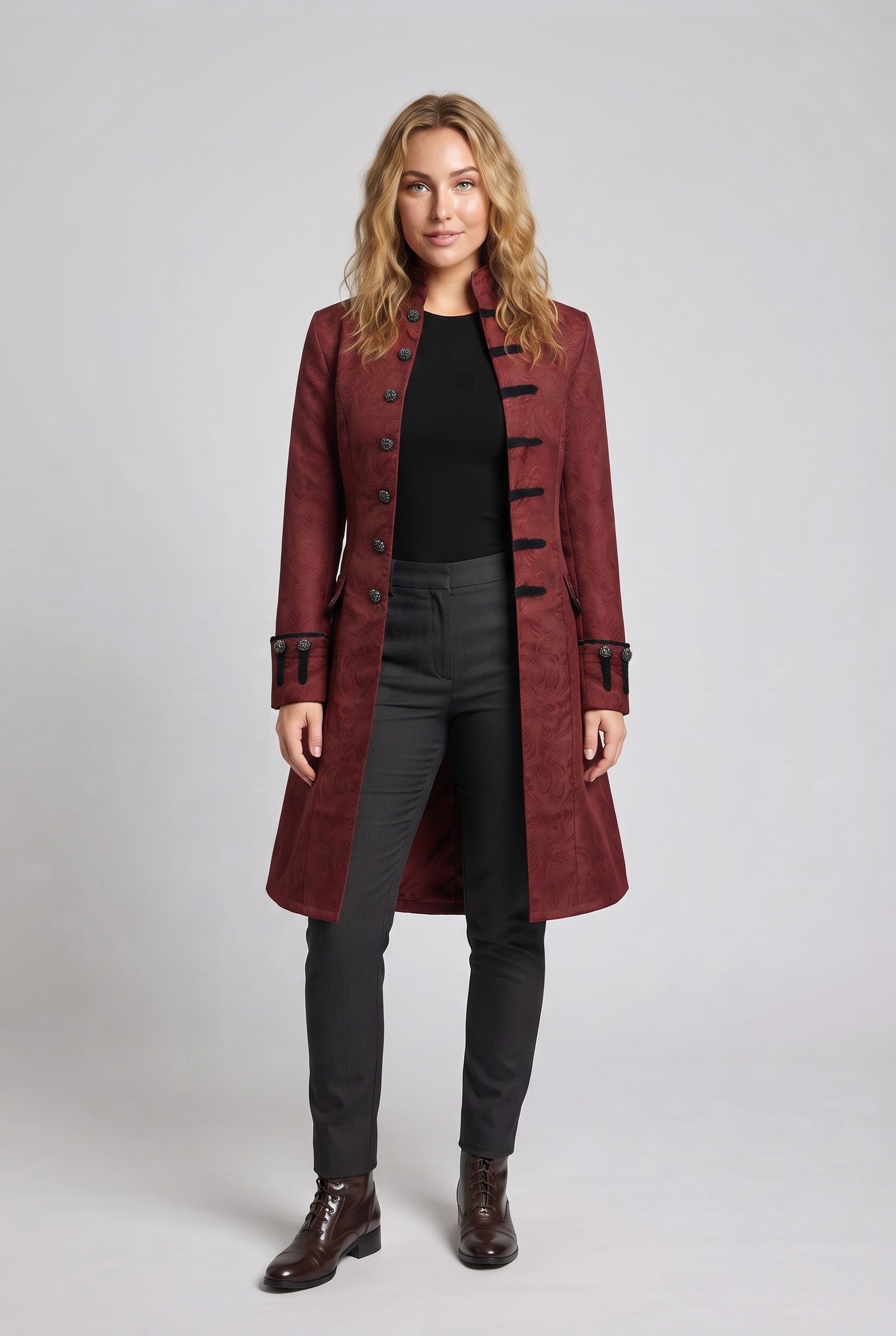 Ladies elegant tailcoat with elaborate jacquard pattern Chichicherry