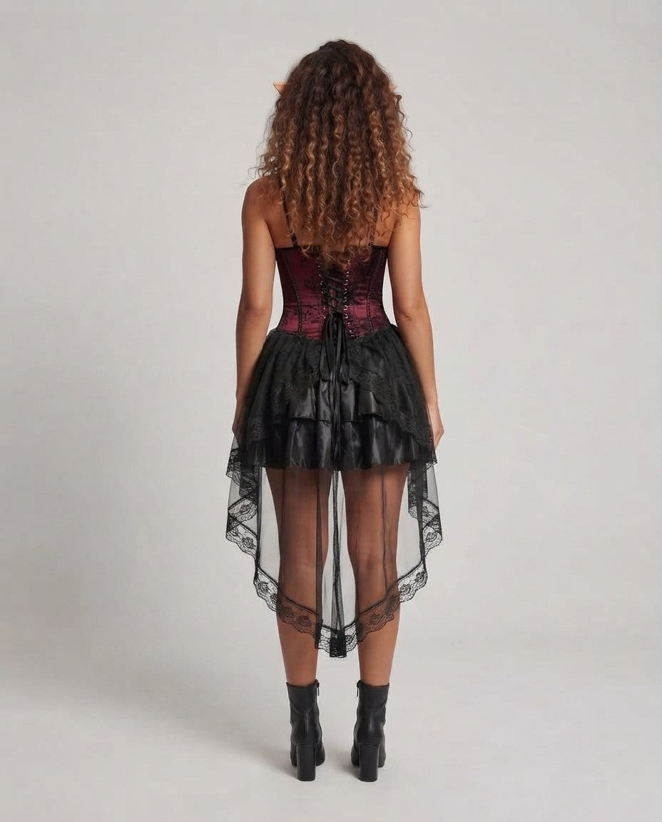 Ladies Vampire Costume with Luxurious Top and Voluminous Skirt Chichicherry