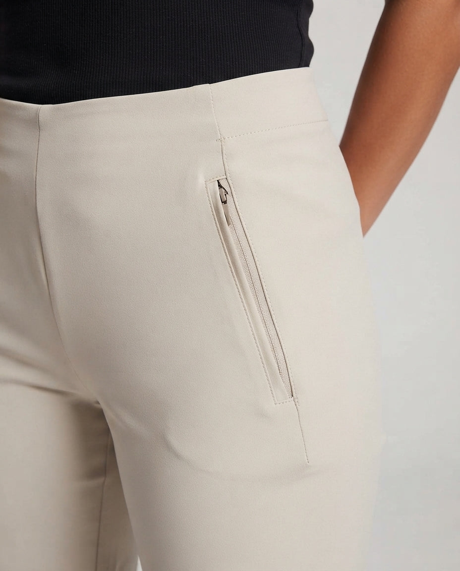 Women's Stretch Trekking Pants with Elastic Waistband and Zipper Pockets Chichicherry