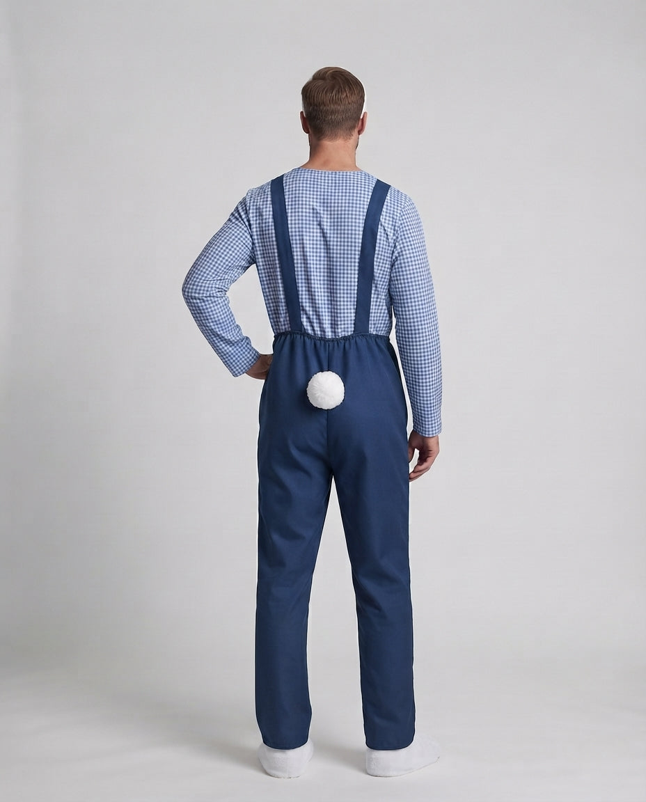 Men's clown costume with stylish overall and funny accessories Chichicherry
