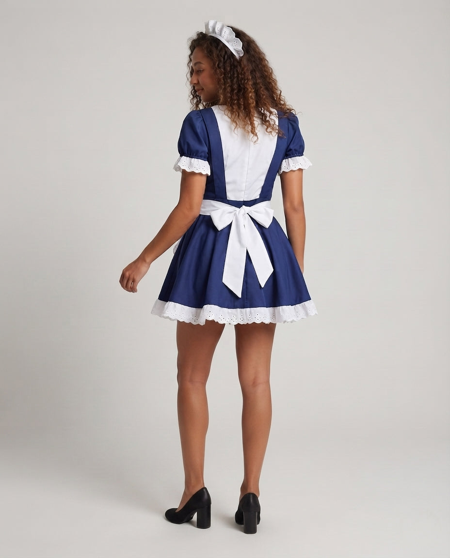 Ladies playful maid outfit with ruffle details and apron Chichicherry