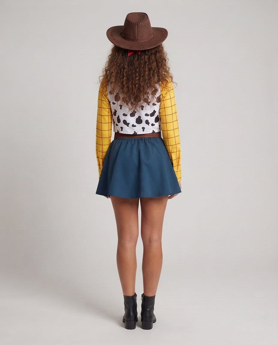 Women's Western Costume with Checked Shirt and Skirt Chichicherry