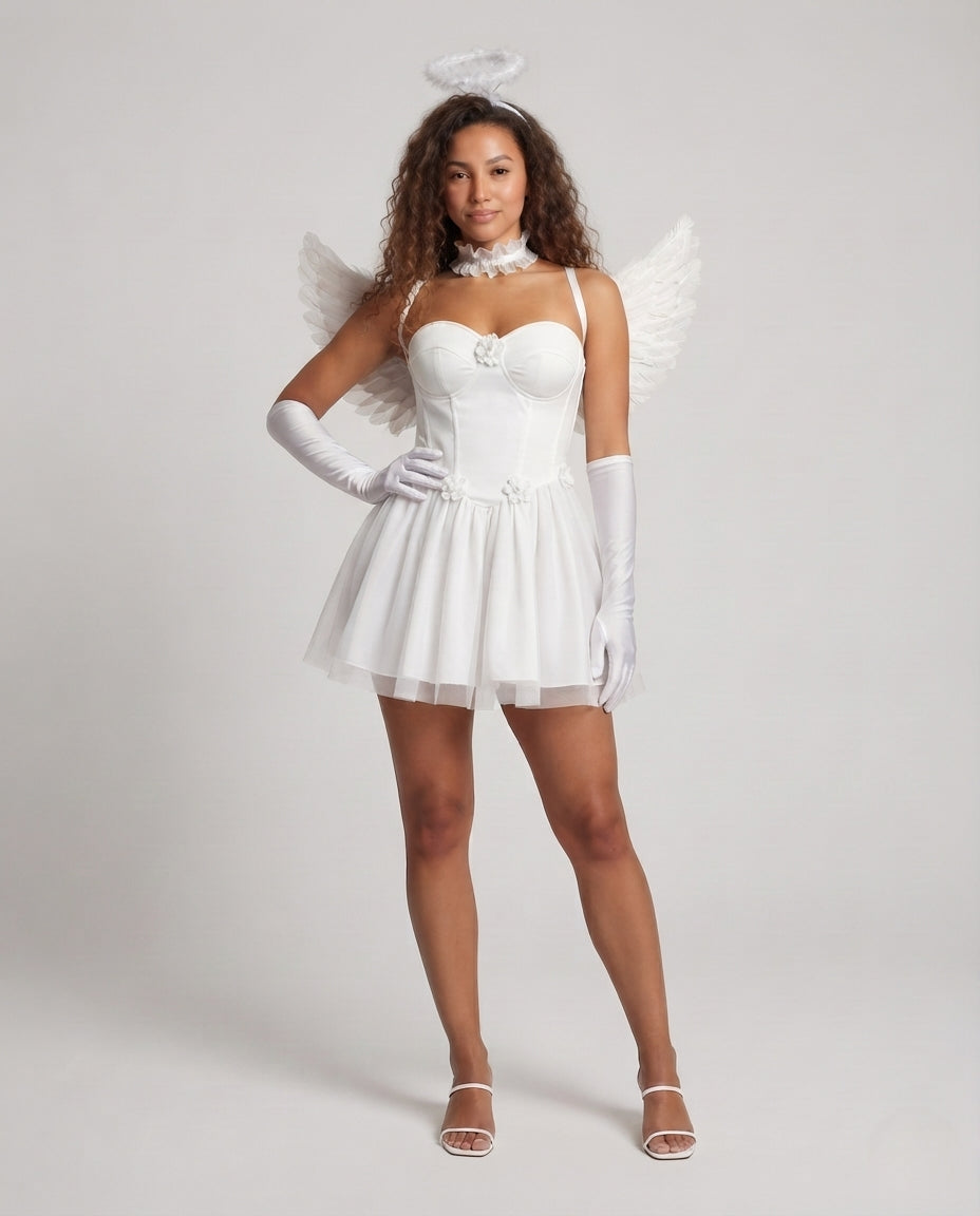 Ladies Devil Costume Dress with Wings and Accessories Chichicherry