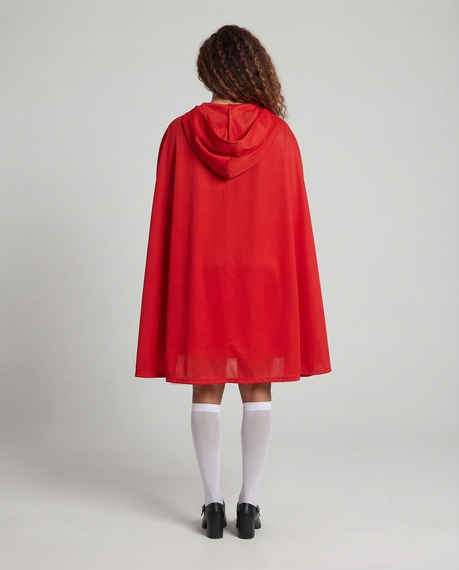Ladies Fairy Tale Little Red Riding Hood Costume with Tulle Skirt and Hood Chichicherry