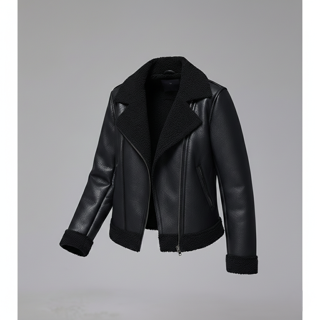 Women Leather Jacket Black Lined
