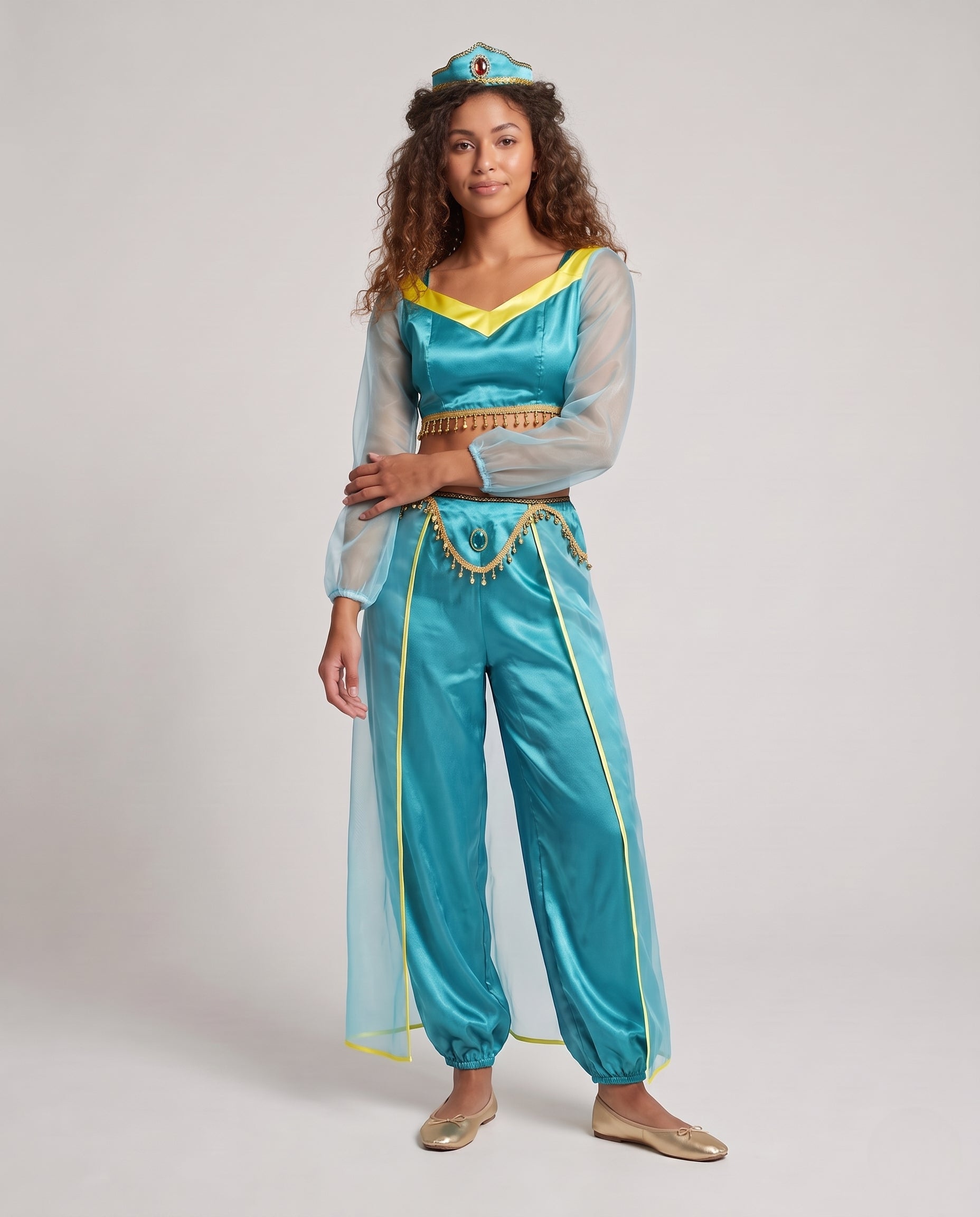 Women's Fairytale Costume with Transparent Sleeves and Sparkling Accents Chichicherry