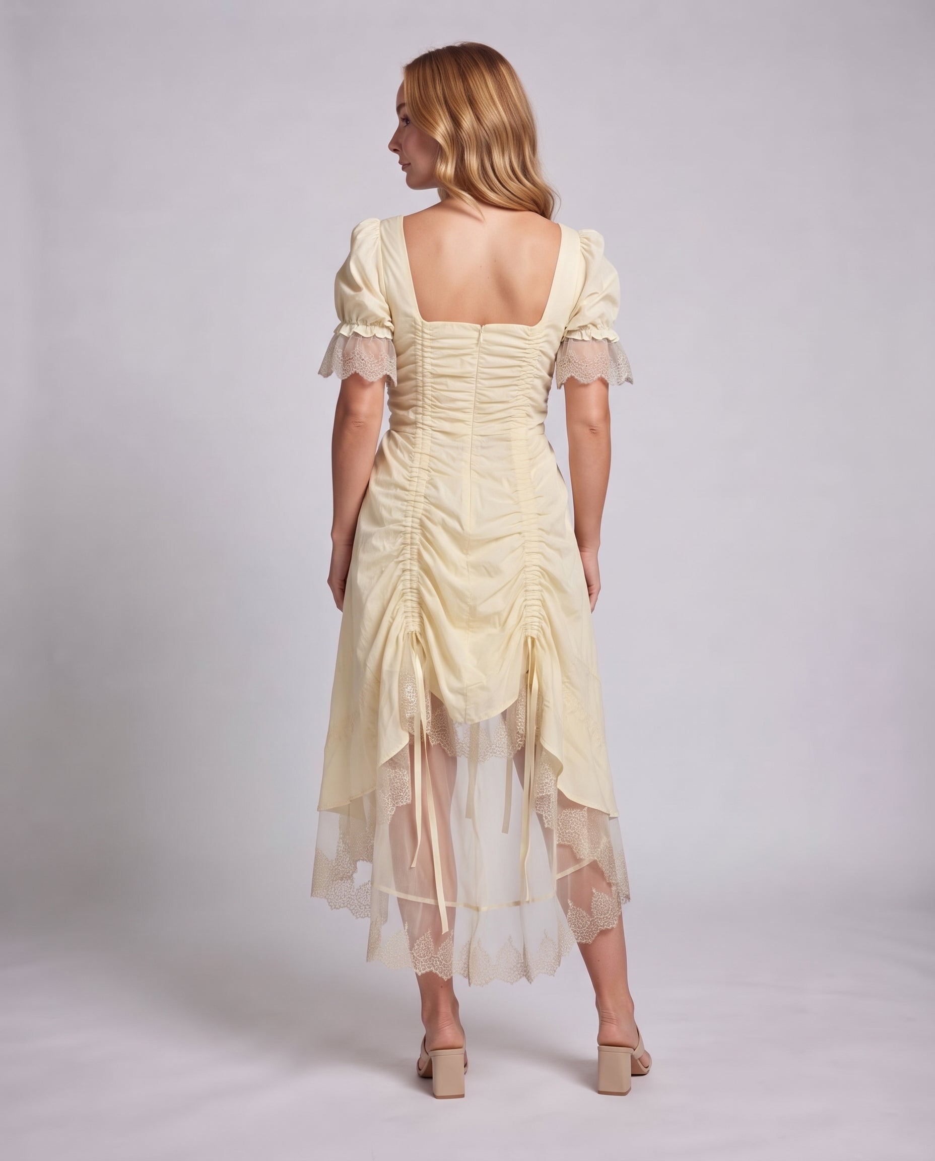 Women’s dress with ruffles and lace trim Chichicherry