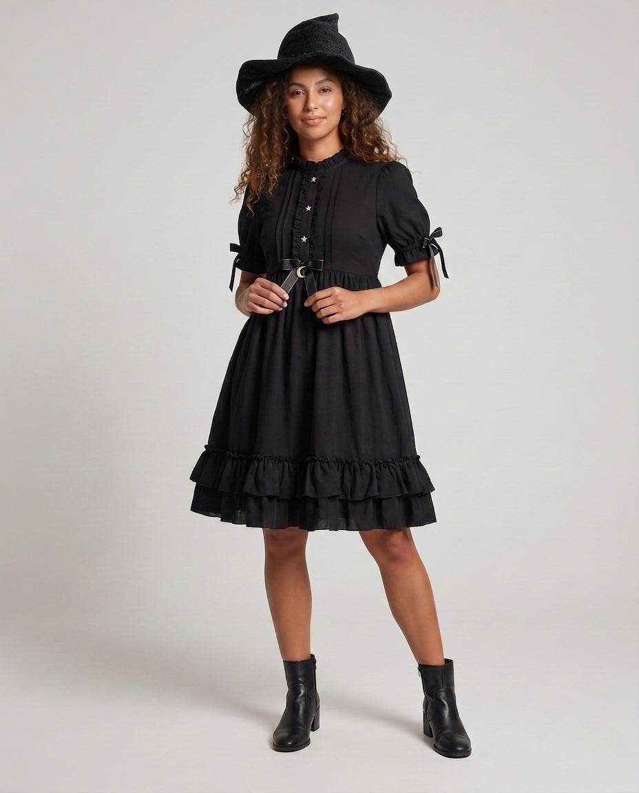 Ladies playful ruffle detail dress Chichicherry