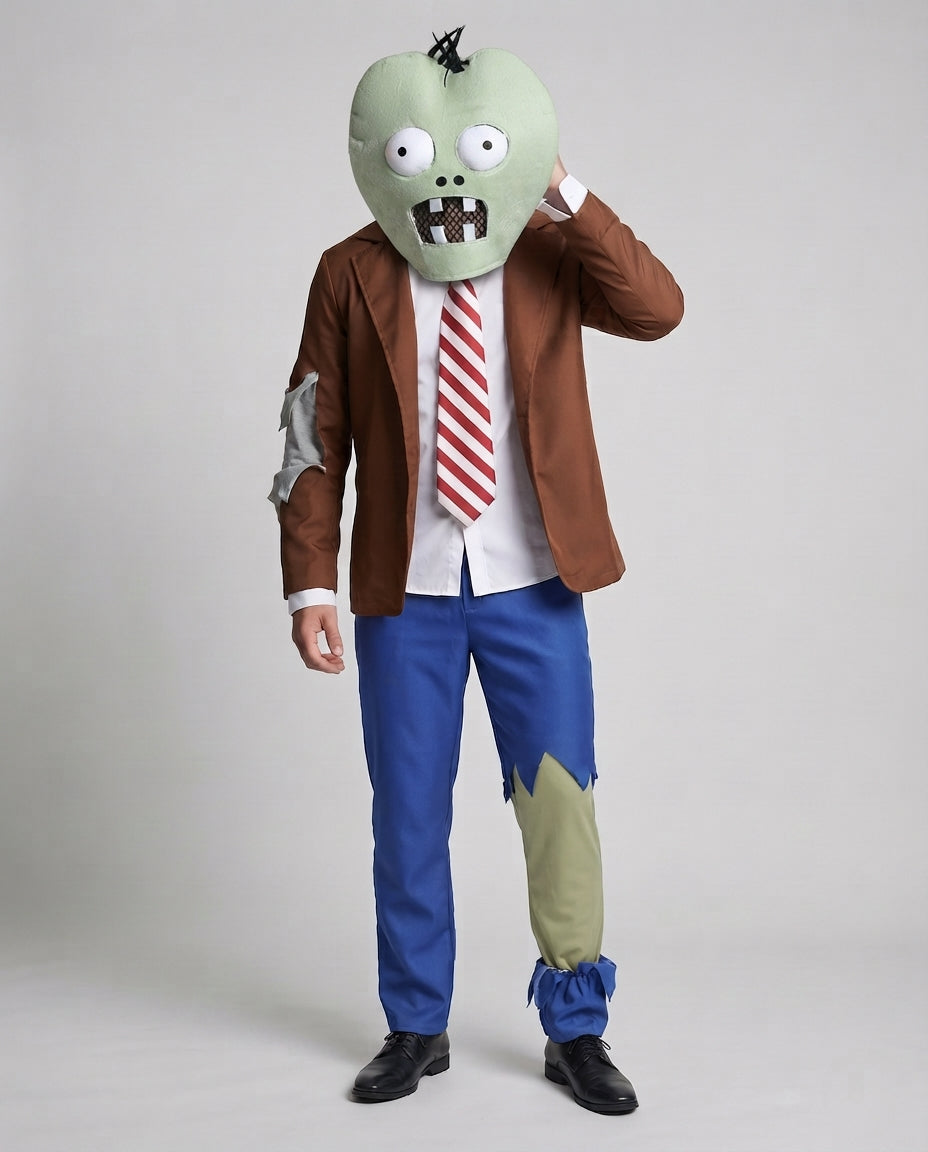 Men's Zombie Costume with Creative Head Accessory and Torn Details Chichicherry