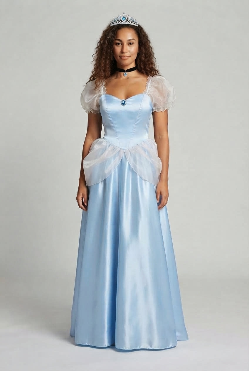 Ladies Princess Evening Dress with Shimmering Tulle Chichicherry