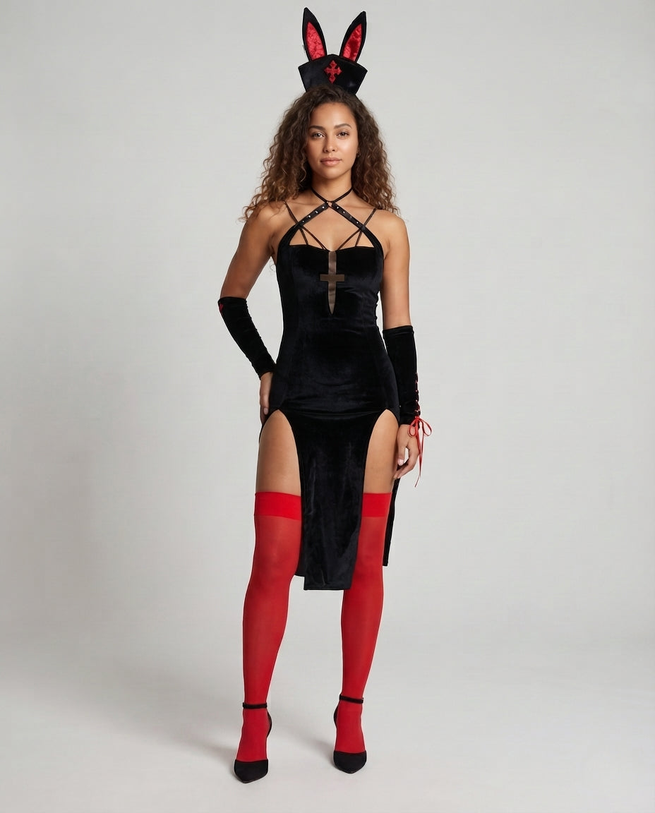 Women Playful Sexy Dress with Strap Detail Chichicherry
