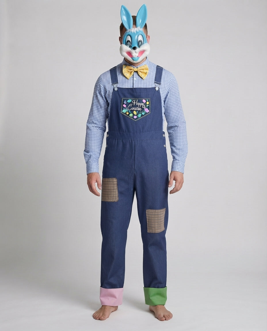 Men's clown costume with stylish overall and funny accessories Chichicherry