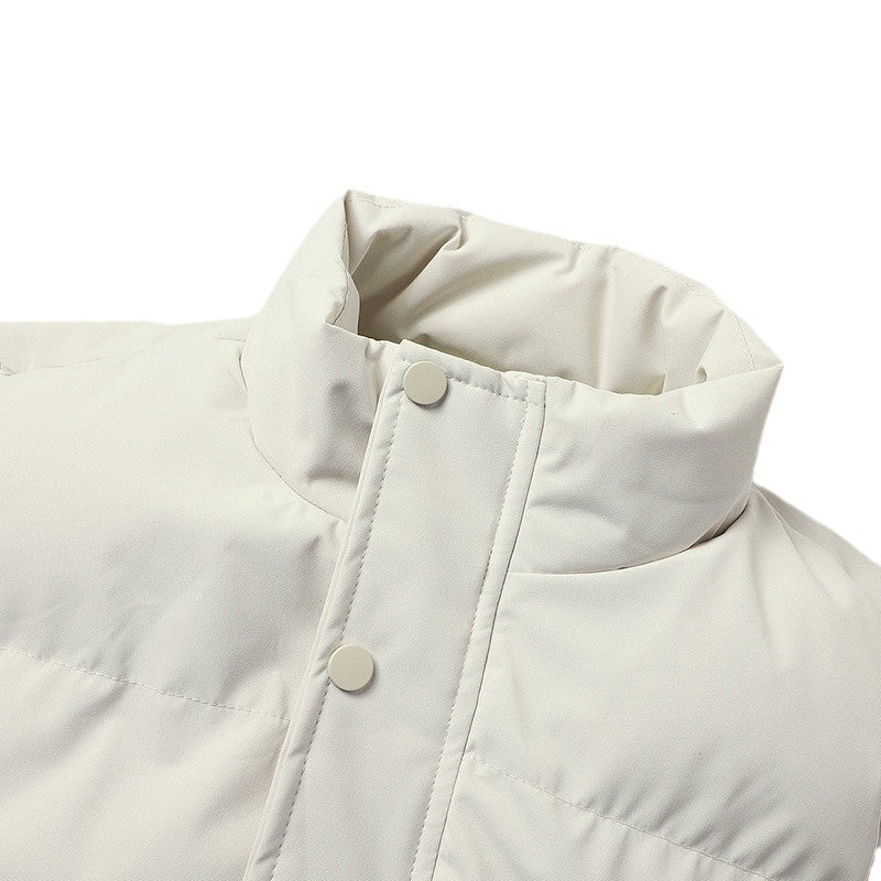 Men's Padded Quilted Vest with High Stand-Up Collar & Concealed Snap Placket Chichicherry