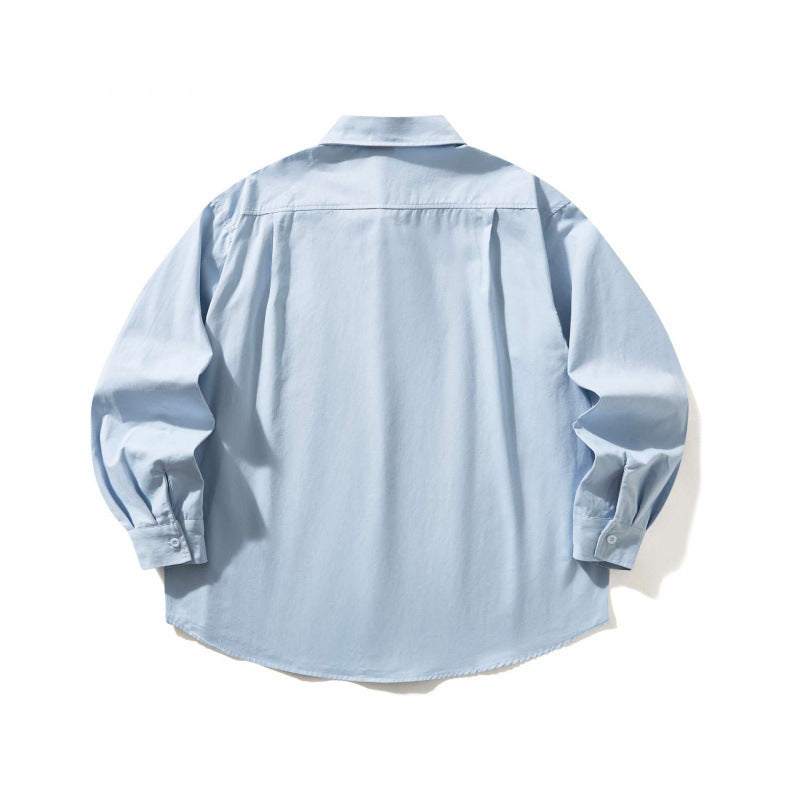 Unisex Oversized shirt with button-down collar, chest pocket and rounded hem Chichicherry