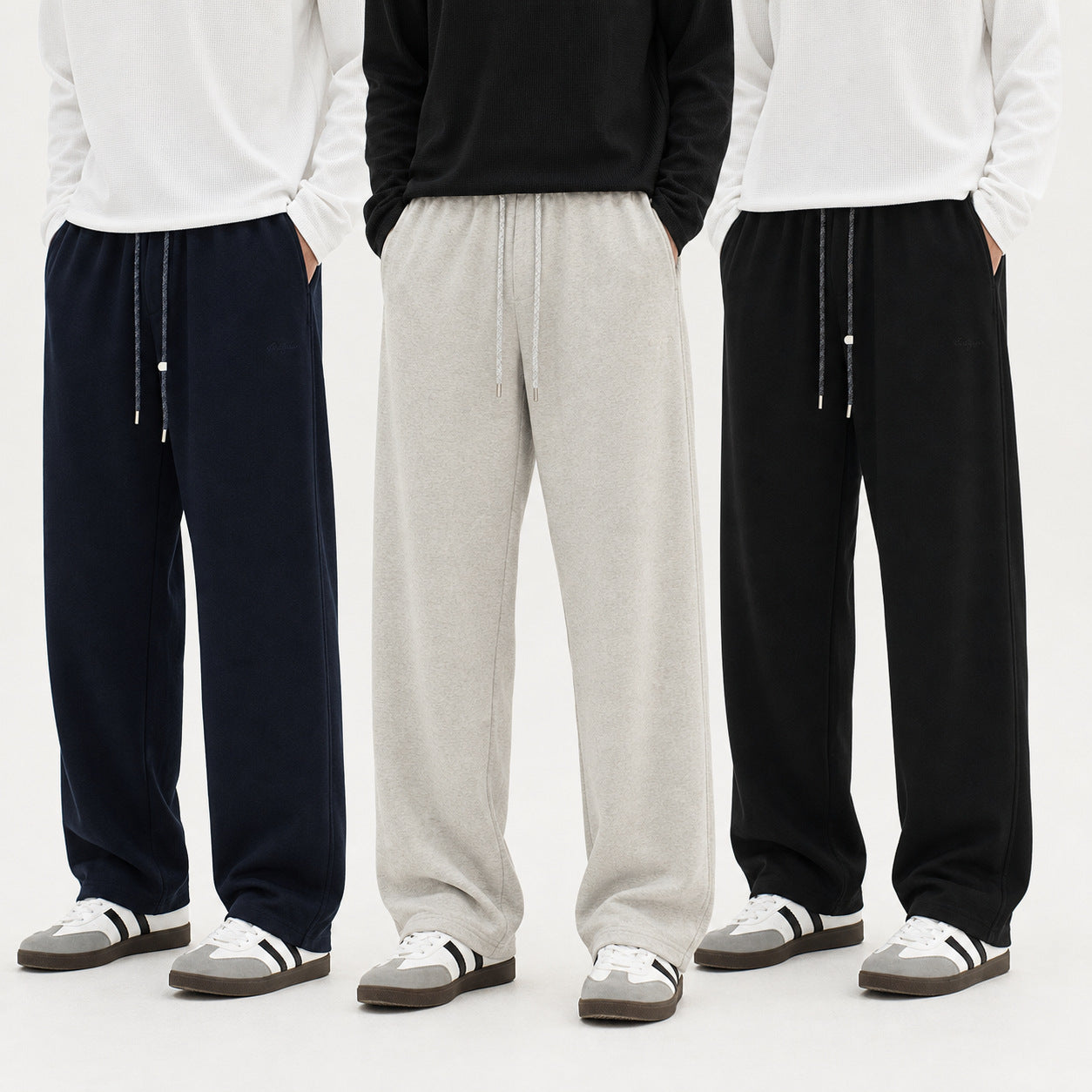 Unisex cotton joggers with wide leg and drawstring Chichicherry
