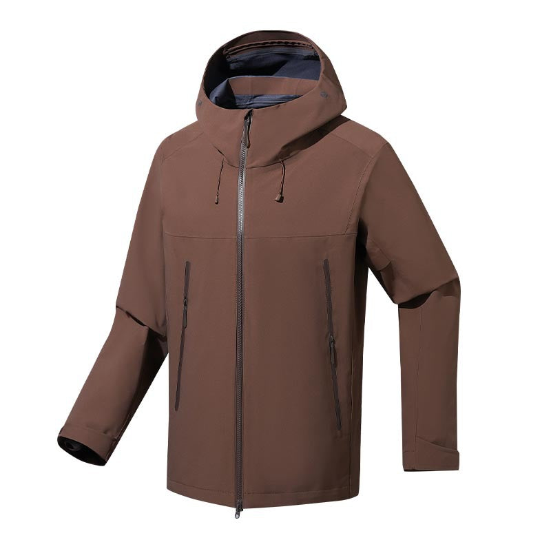 Men's water- and windproof softshell outdoor jacket with adjustable hood Chichicherry