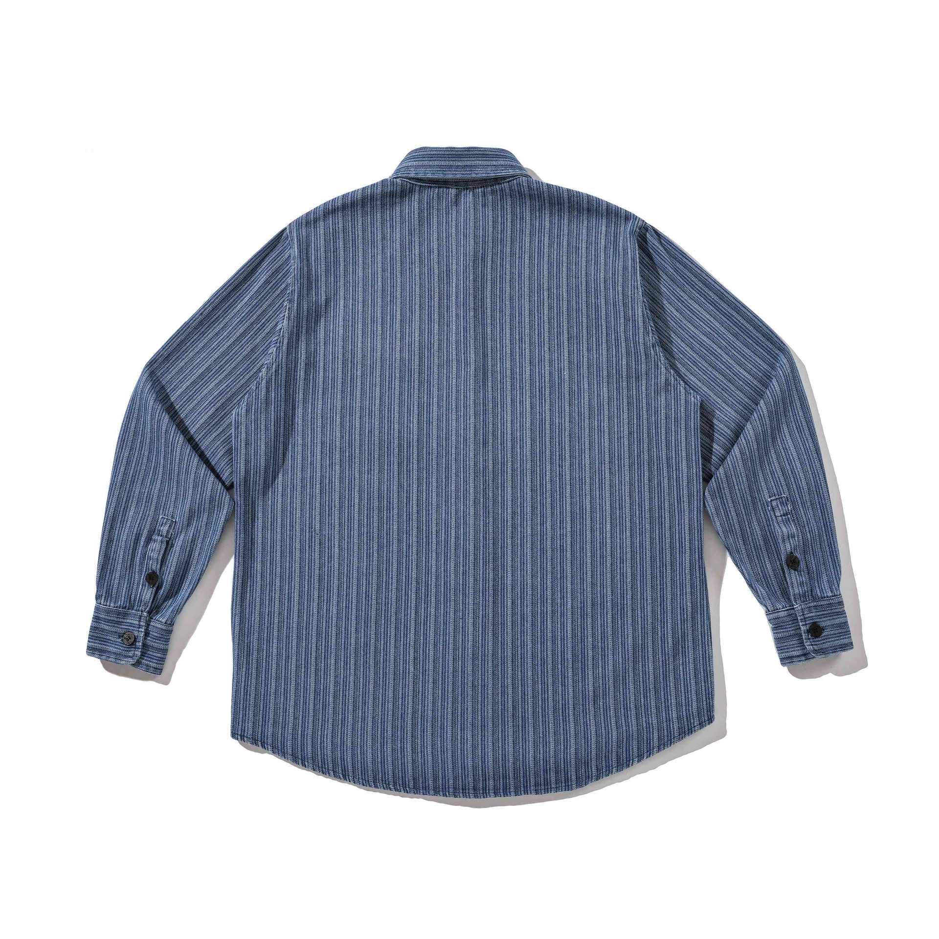 Men Striped Workwear Shirt with Chest Pocket Chichicherry