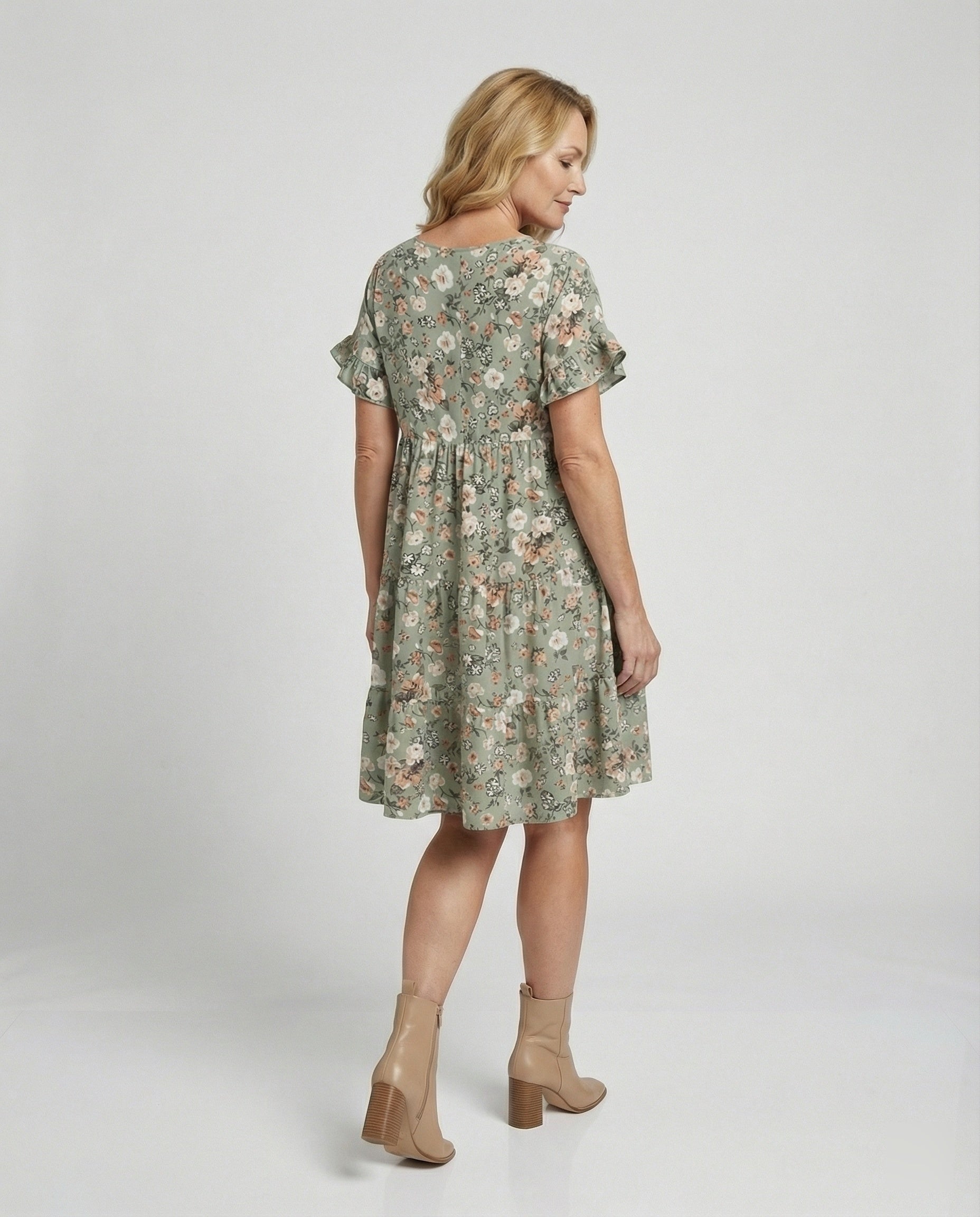 Women's summer dress floral with ruffle