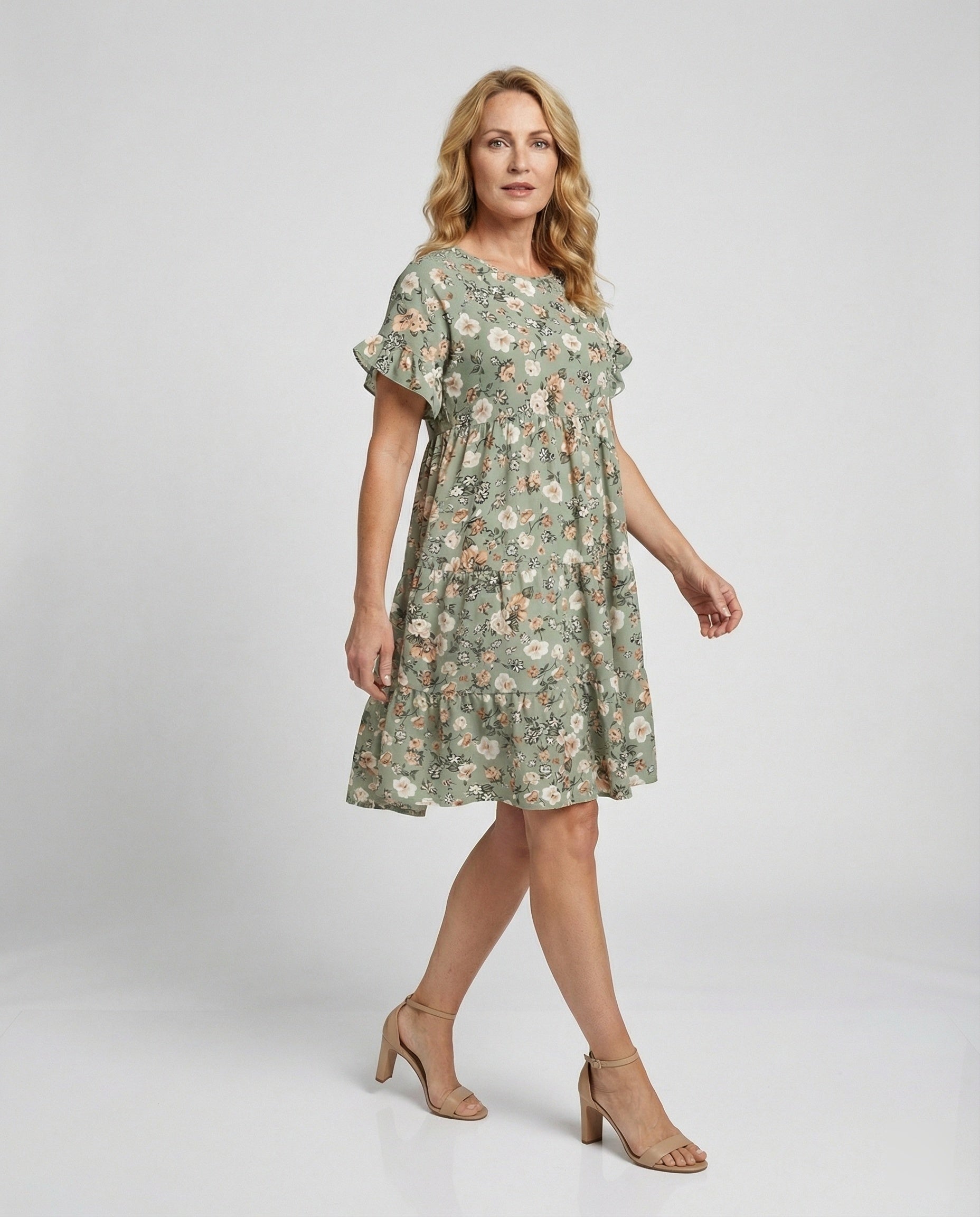 Women's summer dress floral with ruffle