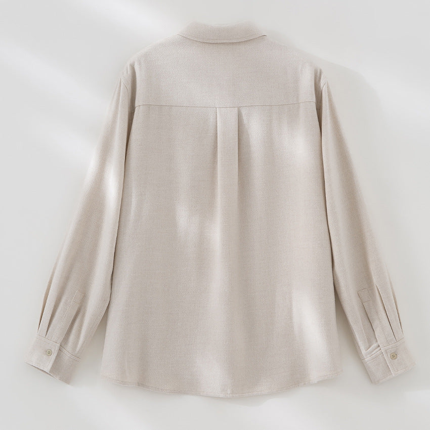 Women's Light Oversized Shirt Blouse made of Structured Jersey with Kent Collar Chichicherry