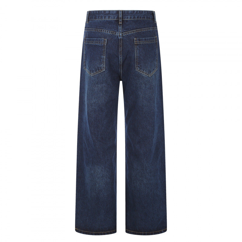 Women's High-Waist Jeans with Wide Leg, Five Pockets and Loose Fit Chichicherry