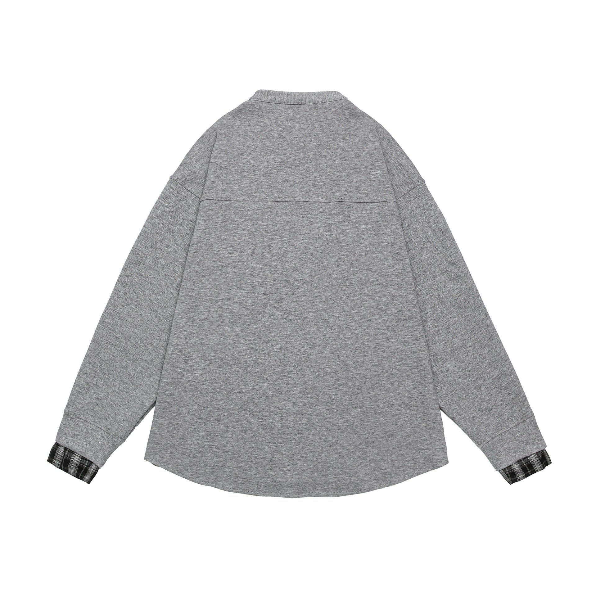 Unisex Oversized Sweat Jacket in Shirt Jacket Look with Stand-Up Collar Chichicherry