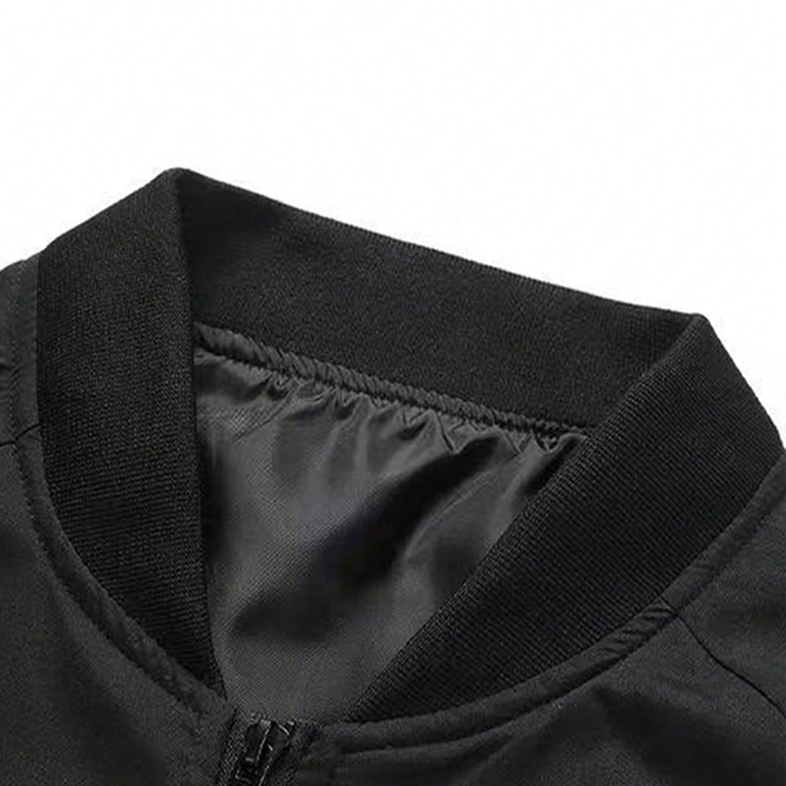 Men's Light Cotton-Mix Bomber Jacket with Ribbed Cuffs and Concealed Zipper Chichicherry
