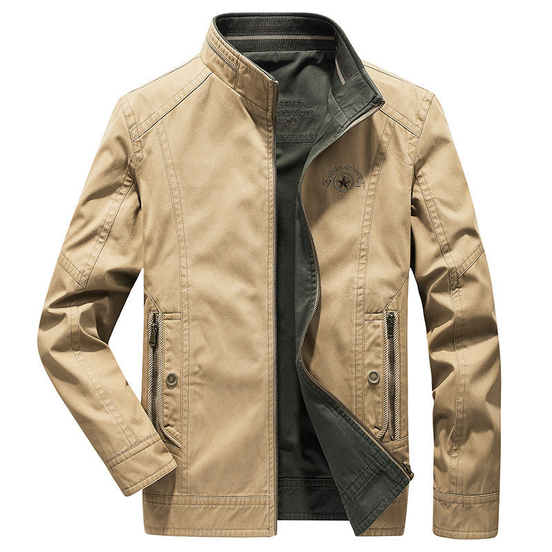 Men's lightweight transitional jacket with quilted shoulder yoke and zipper Chichicherry