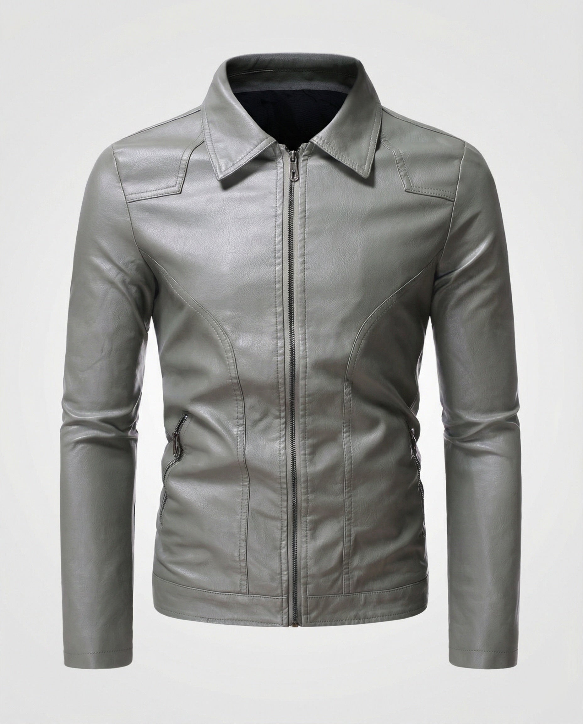 Men's leather jacket fitted