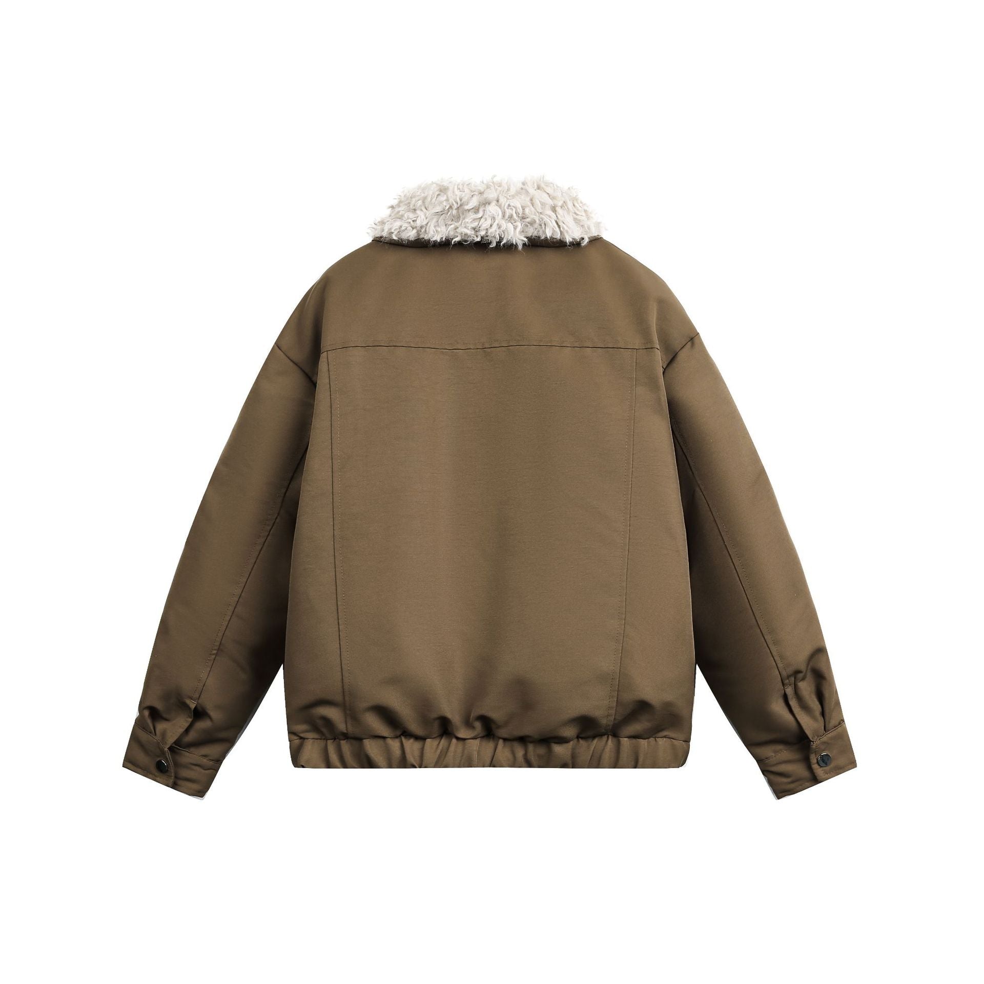 Men's short jacket in field look with voluminous teddy fold-down collar Chichicherry