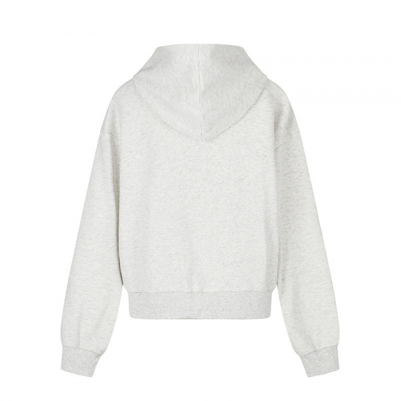 Unisex Lightweight Hooded Zip Jacket with Vintage Numbers Print and Kangaroo Pockets Chichicherry