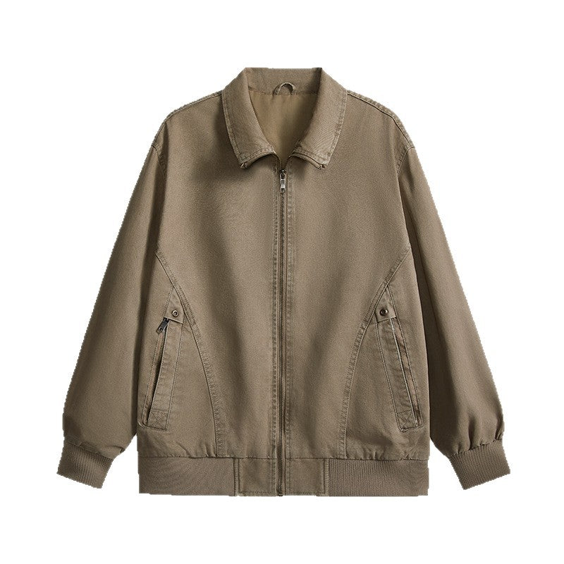 Men's lightweight cotton twill transitional jacket with zipper and balloon sleeves Chichicherry