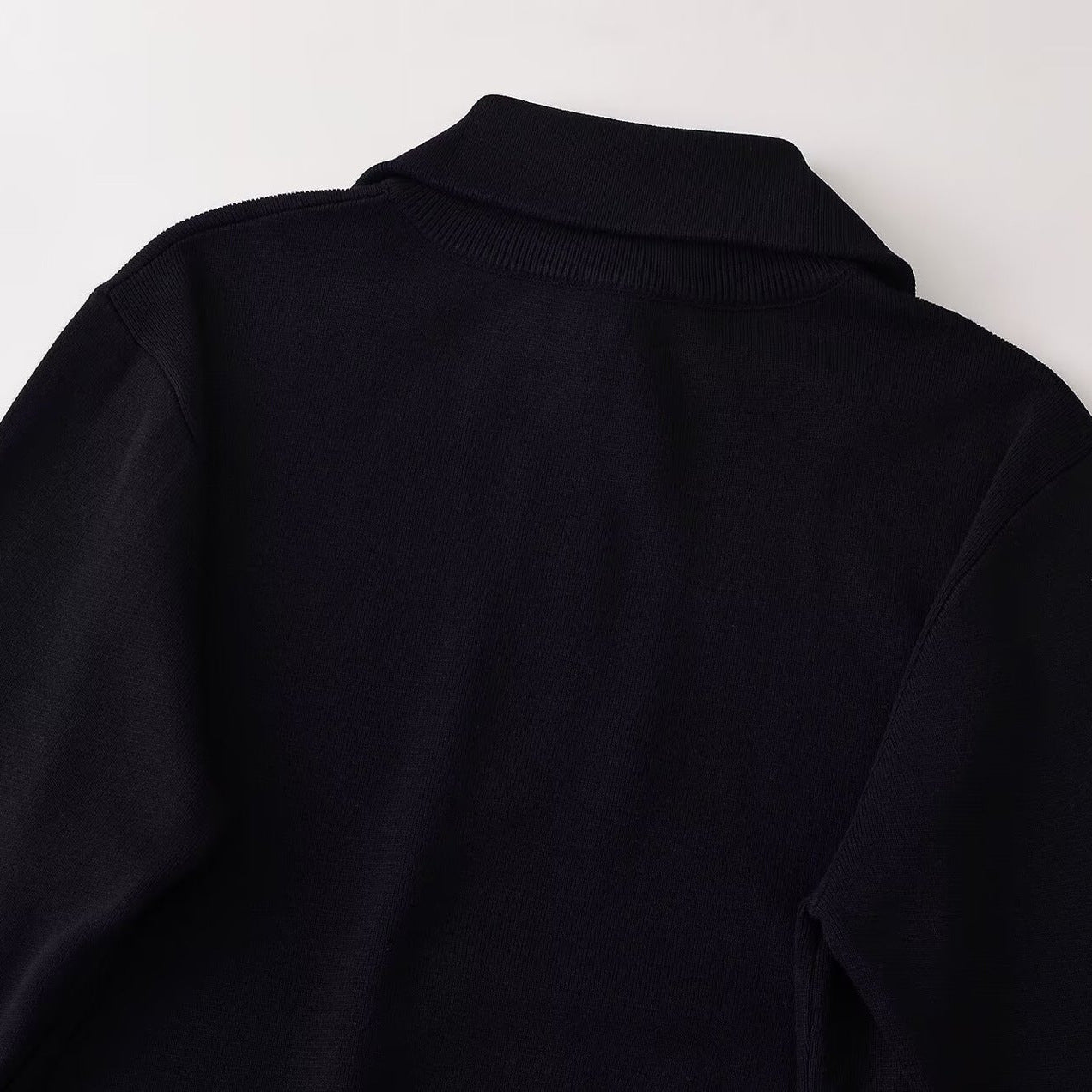 Women Oversize Half-Zip Knit Sweater with Stand-Up Collar and Ribbed Cuffs Chichicherry