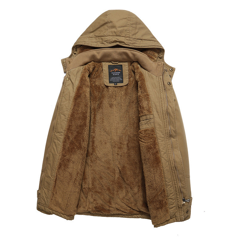 Men's insulated field parka with hood, cozy fleece lining and multifunctional pockets Chichicherry