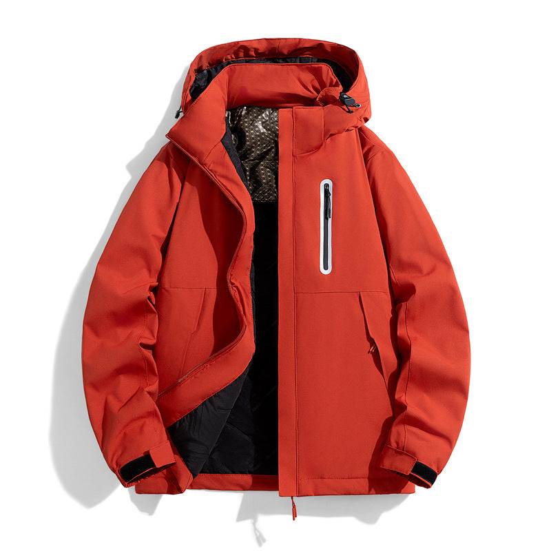 Men's water-repellent quilted winter jacket with hood, thermal insulation and reflective chest pocket Chichicherry