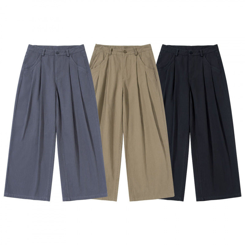Women Pleated Tapered Trousers with High Waist and Wide Leg Chichicherry