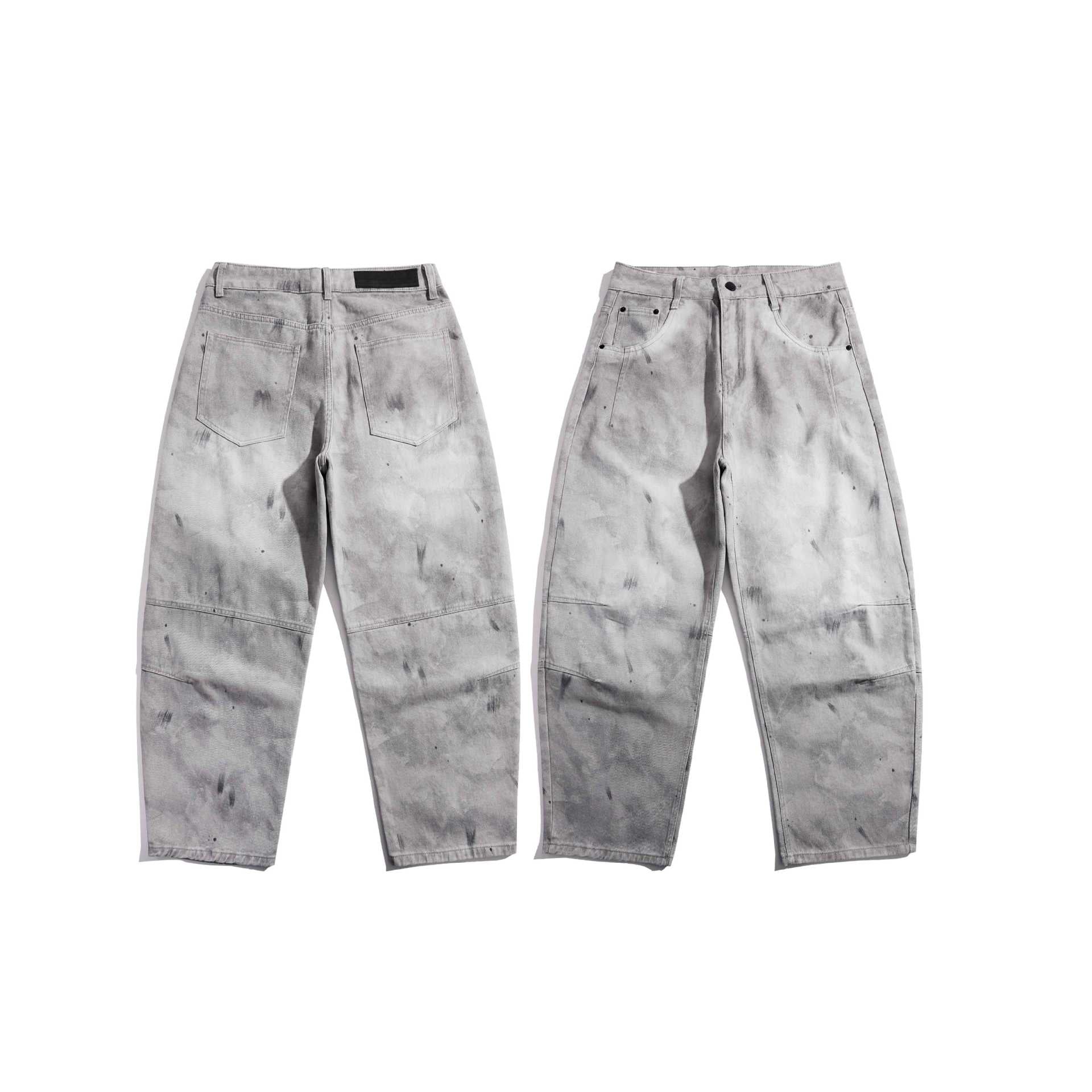 Women's high-waisted baggy jeans in a used look with knee patches Chichicherry