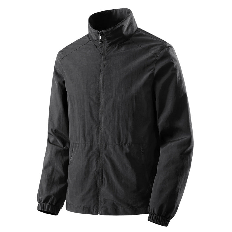Men's Ultralight Windbreaker with Mesh Lining, Stand Collar & Zipper Chichicherry