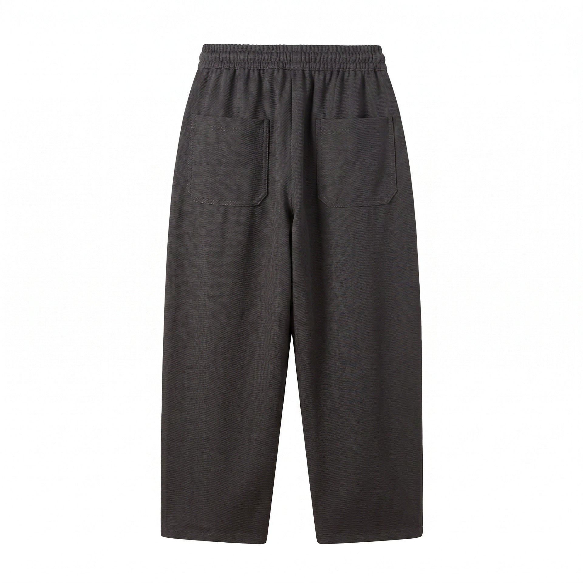 Women Cropped Jogging Pants in Relaxed Fit with Drawstring and Decorative Seams