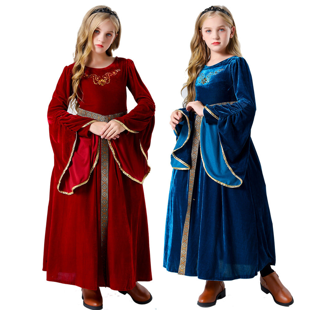 Girls Fairy-tale Velvet Dress with Elegant Details Chichicherry