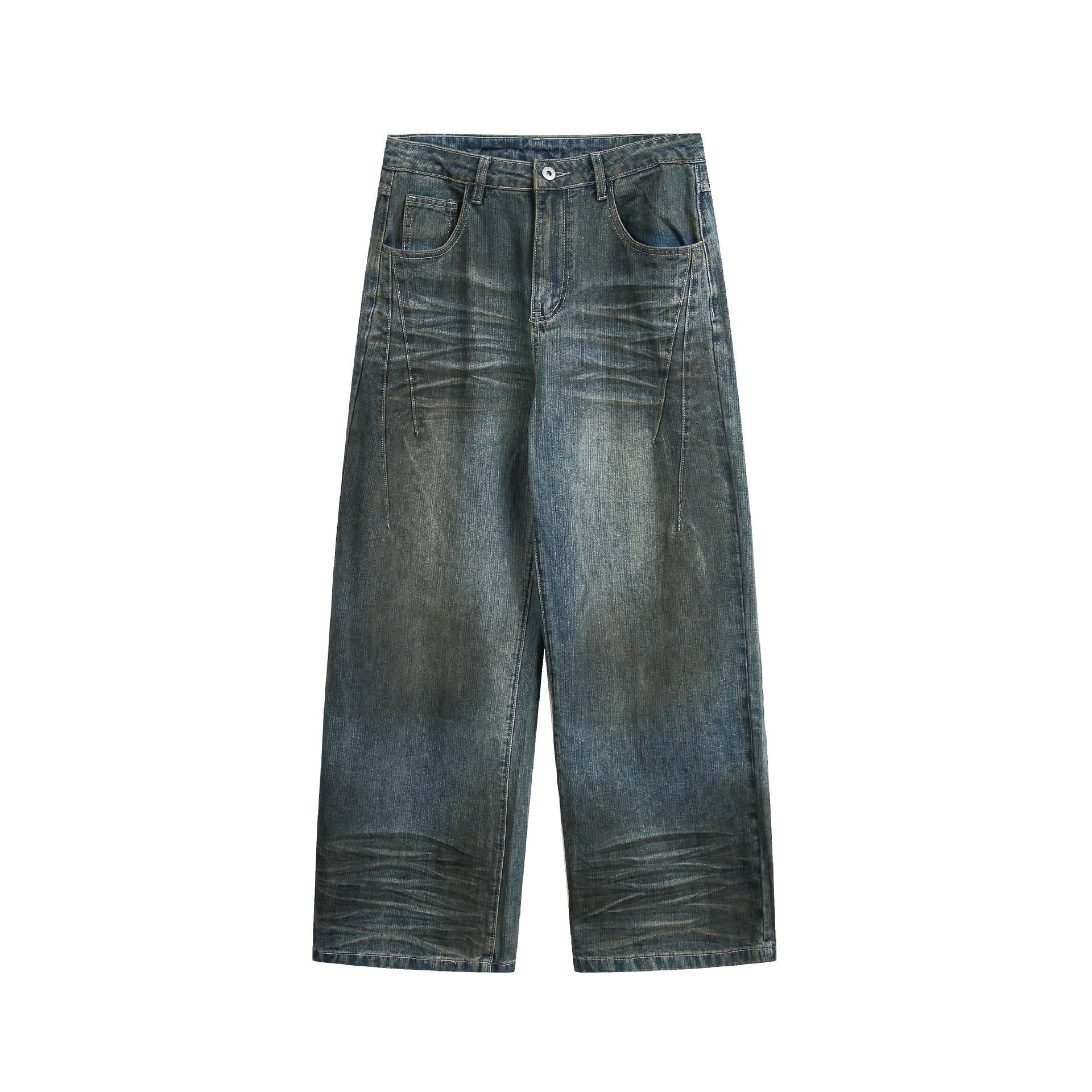 Women's High-Waisted Culotte Jeans with Wide Leg, Distinctive Seam Design and Five-Pocket Details Chichicherry