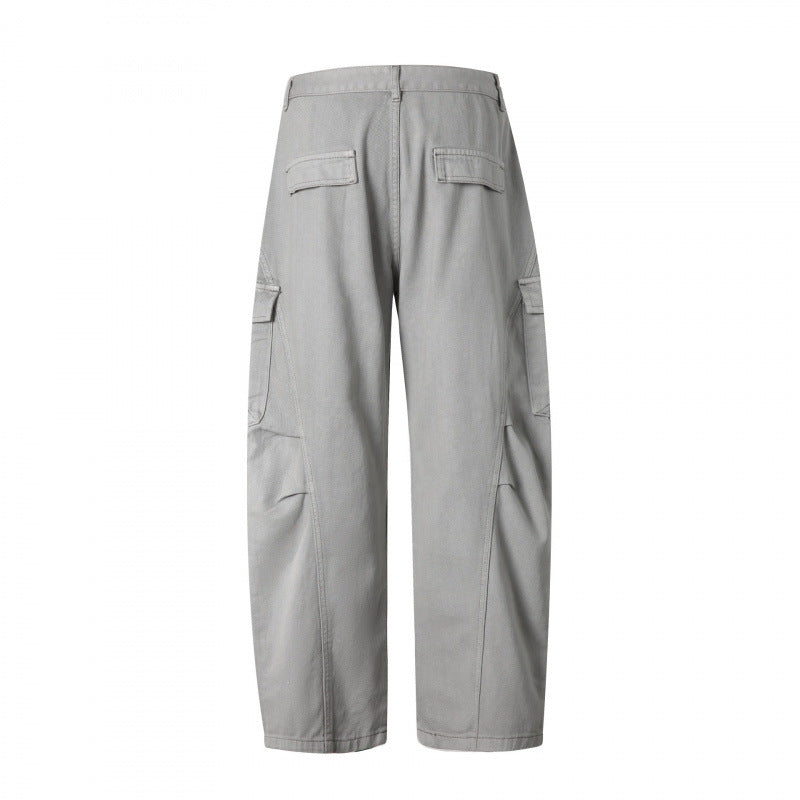 Men's Utility Style Cargo Pants with Flap Pockets and Straight Leg Chichicherry