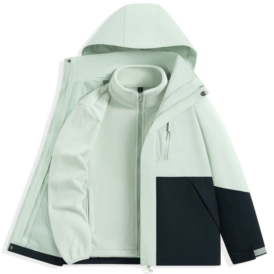 Men's two-layer outdoor parka with removable fleece inner jacket and hood Chichicherry