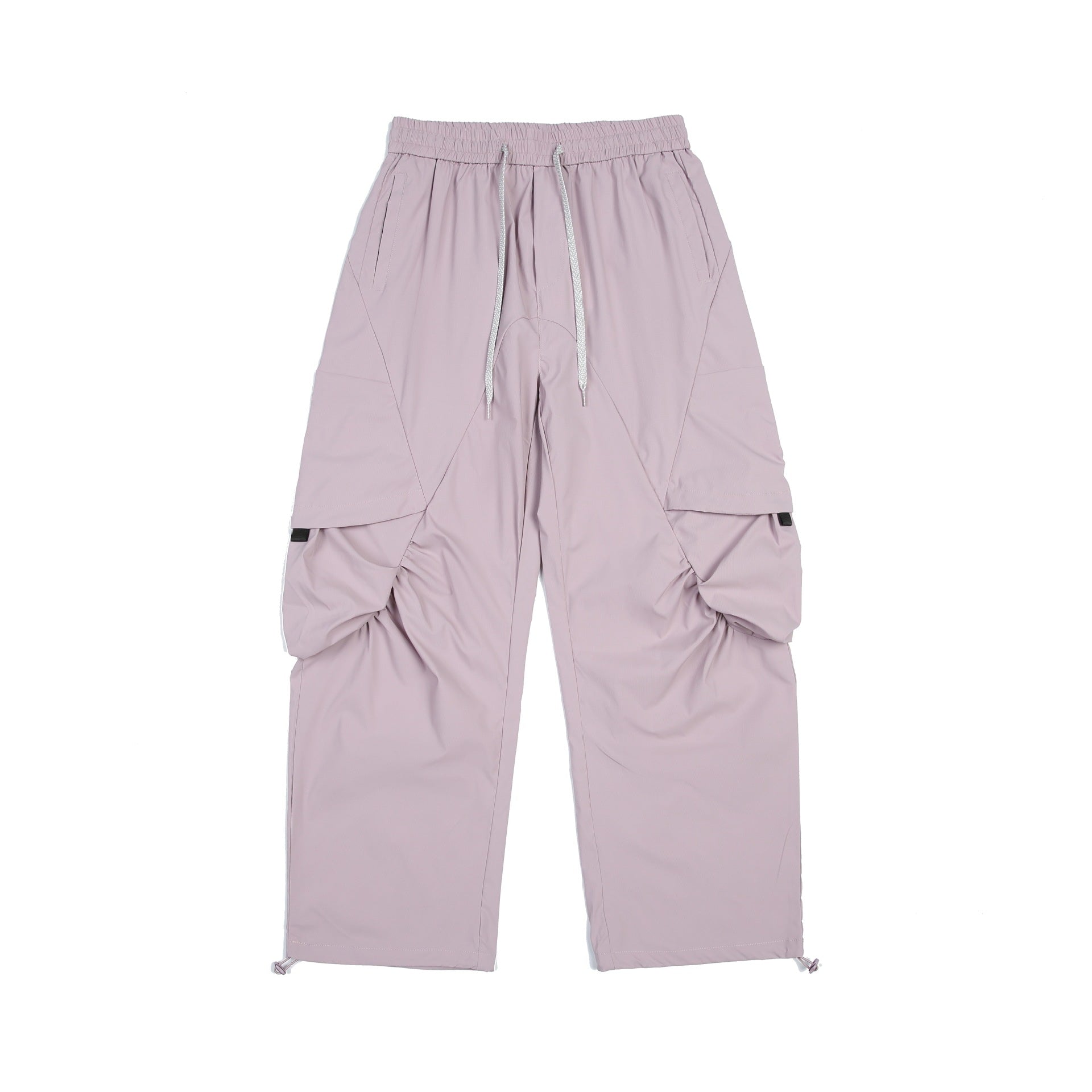 Men's Functional Cargo Pants in Tech Nylon with Elastic Waistband and Drawstring Chichicherry