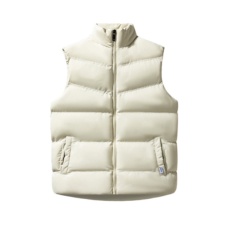 Women's Sleeveless Windproof Puffer Vest with Box Quilting and High Collar Chichicherry